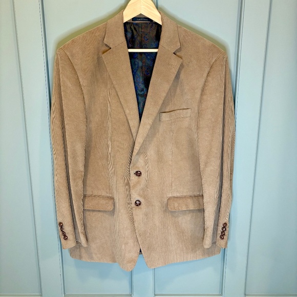 Lauren Ralph Lauren Men’s Corduroy Blazer Jacket Size 46R Single Breast 2 Button - Picture 1 of 6